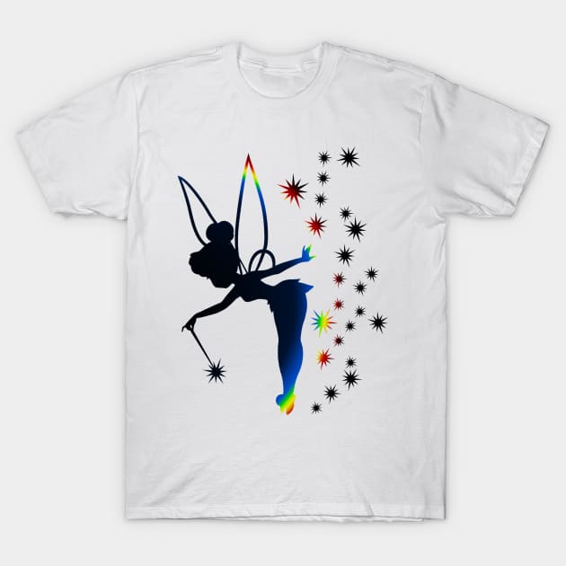 Rainbow Tinkerbell Sillhouette T-Shirt by ijsw